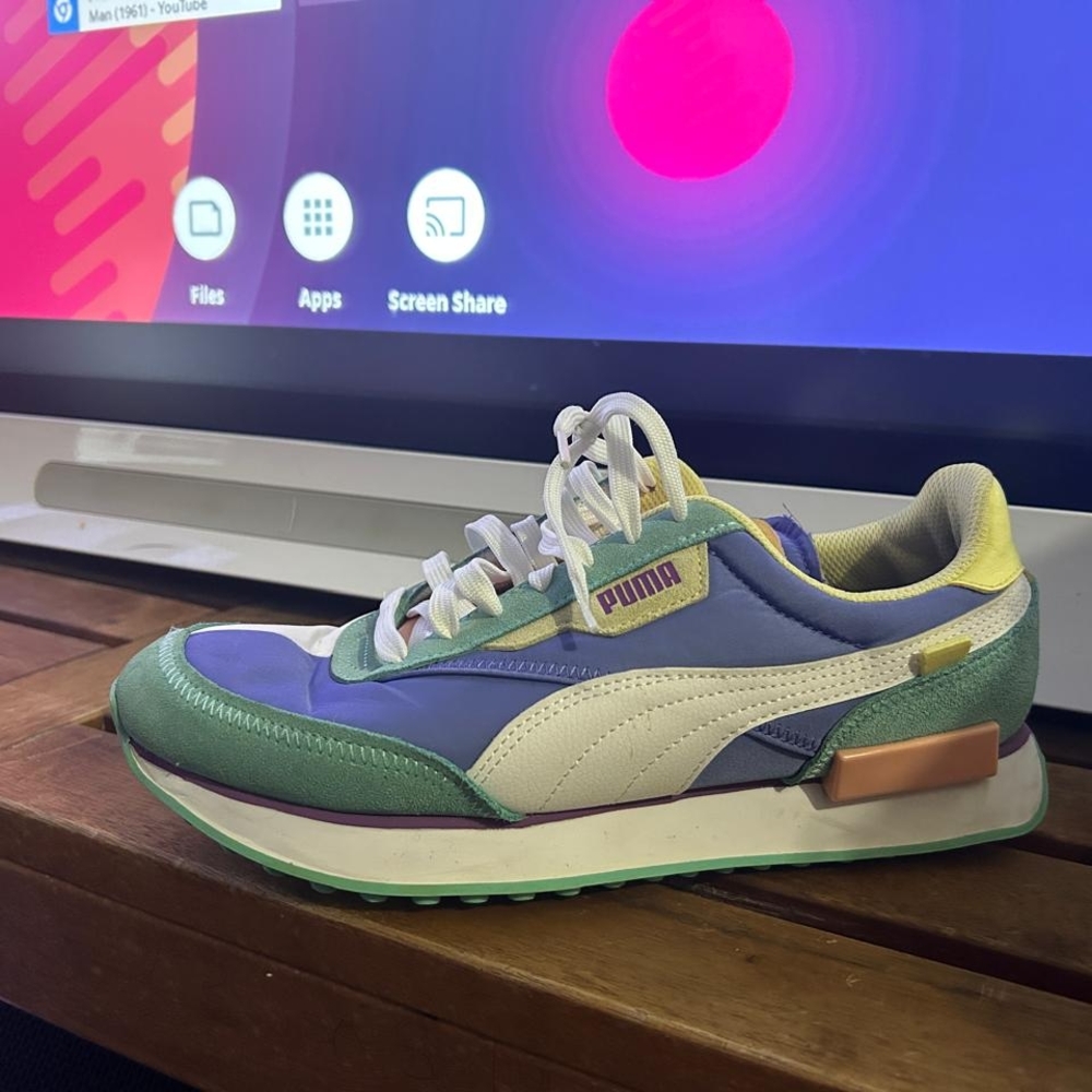 Puma Green and Purple Sneakers